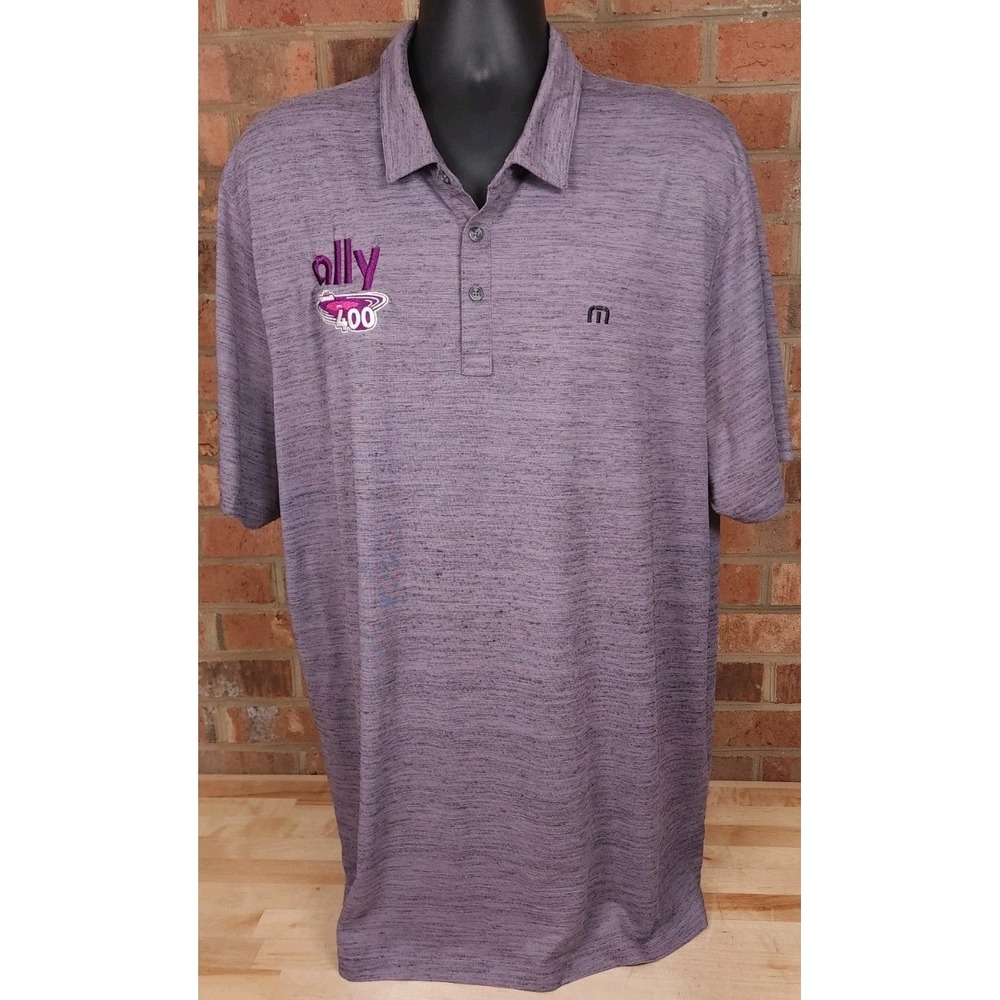 Travis Mathew Nascar Ally 400 Purple Heather Golf Polo Shirt Mens Size 3XL